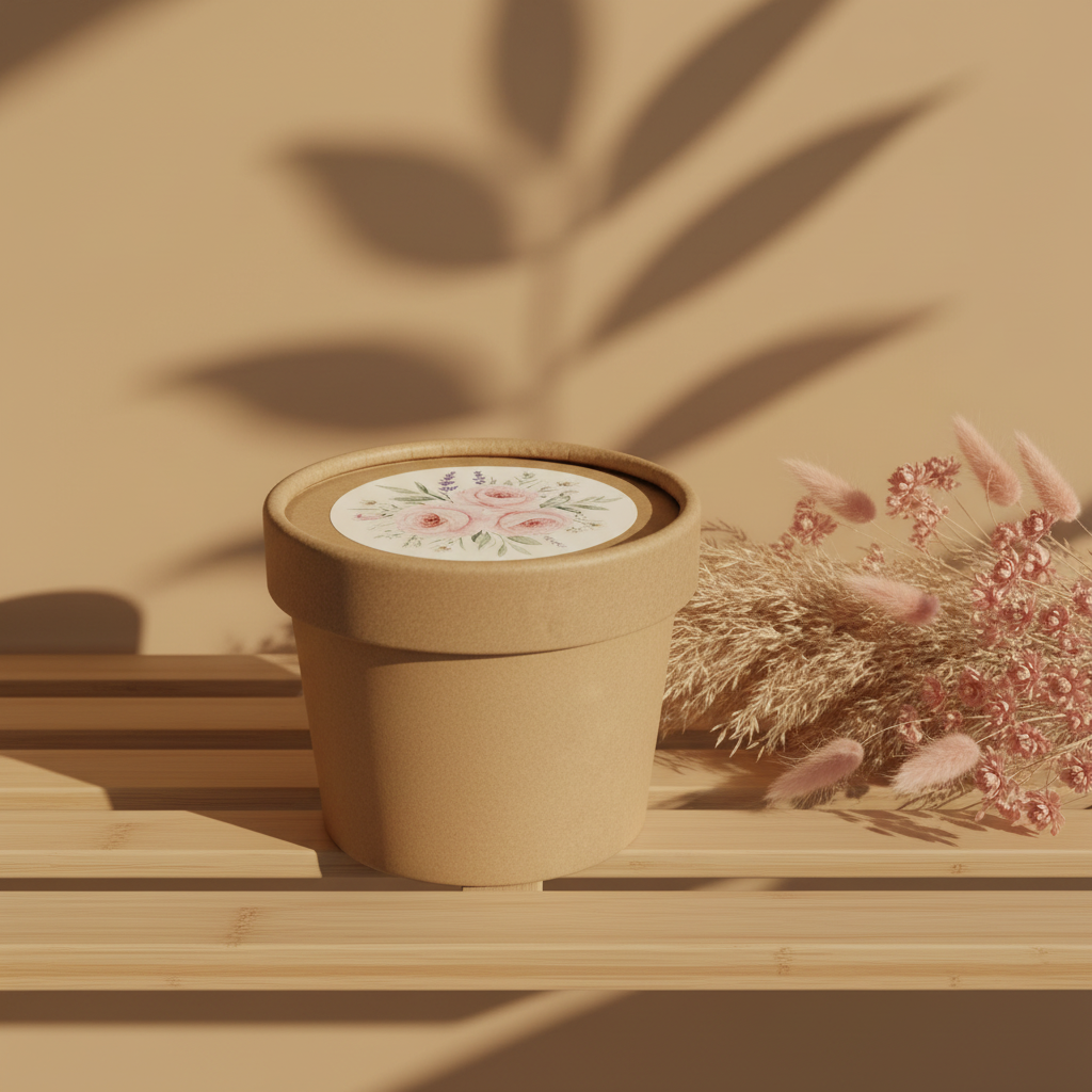 Boîte kraft fondants - étiquette florale boho chic