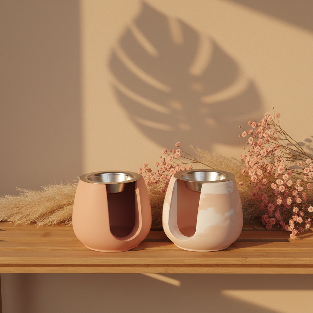 Brûleur duo rose terracotta - boho chic