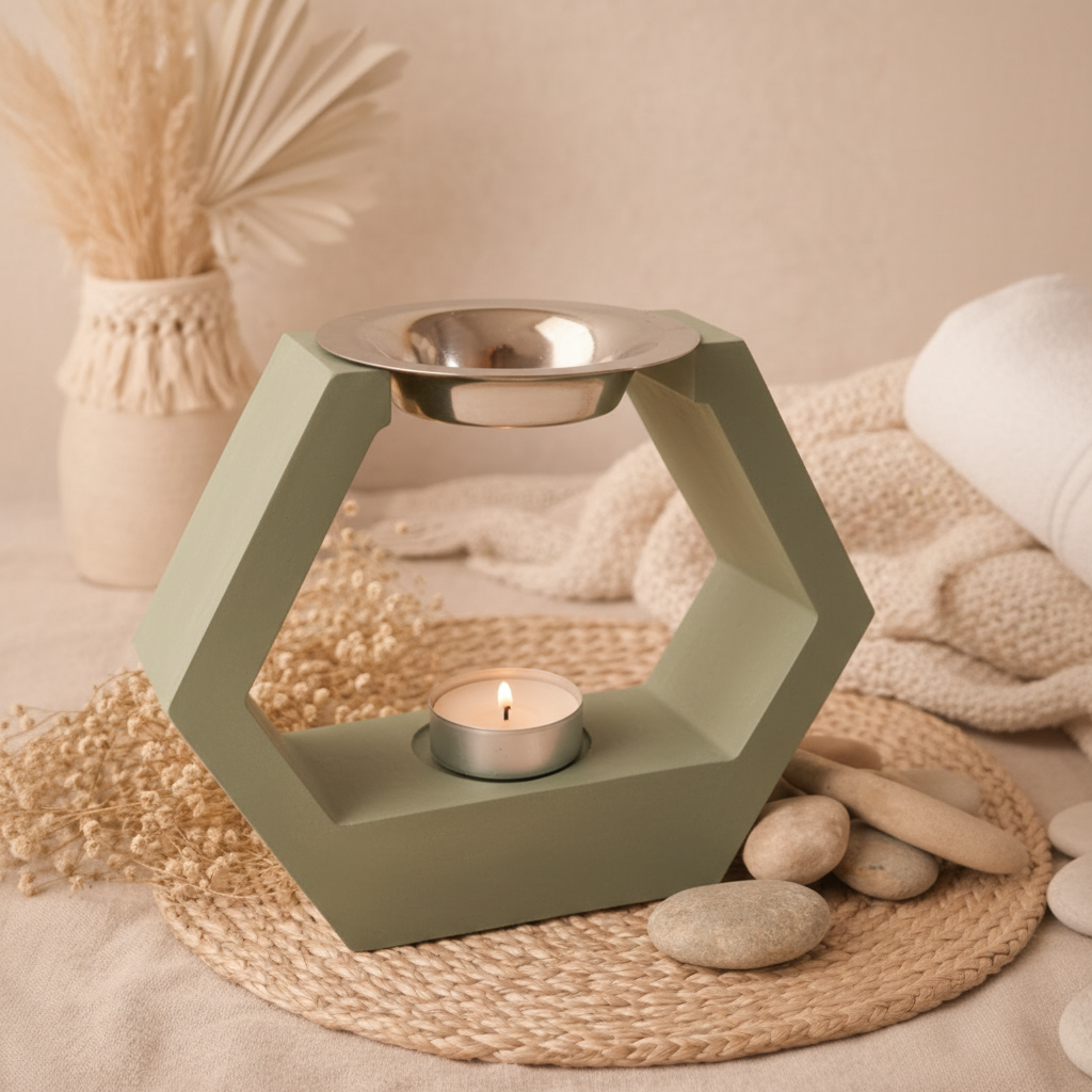 Brûleur hexagonal vert sauge