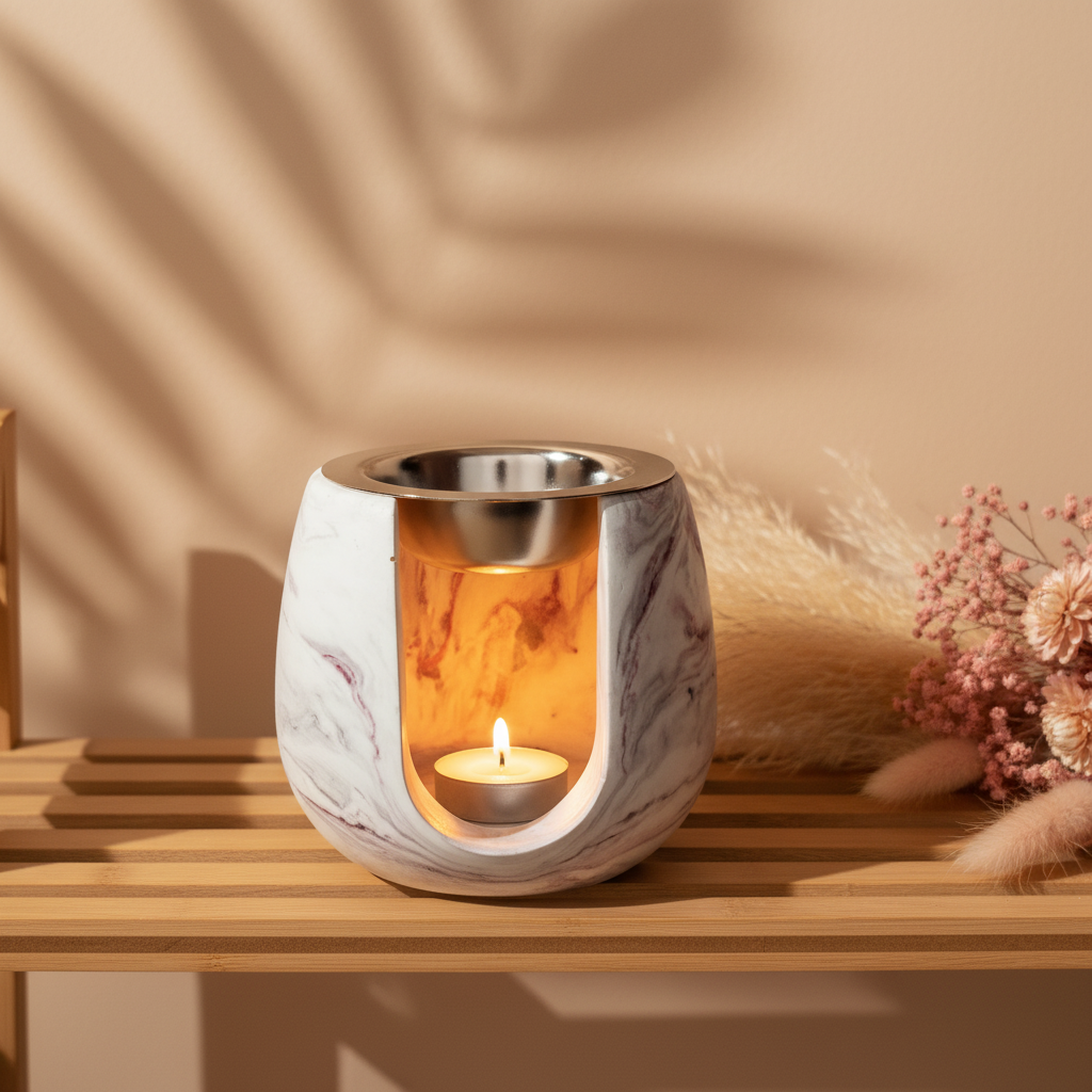 Brûleur marbre violet doré - boho chic