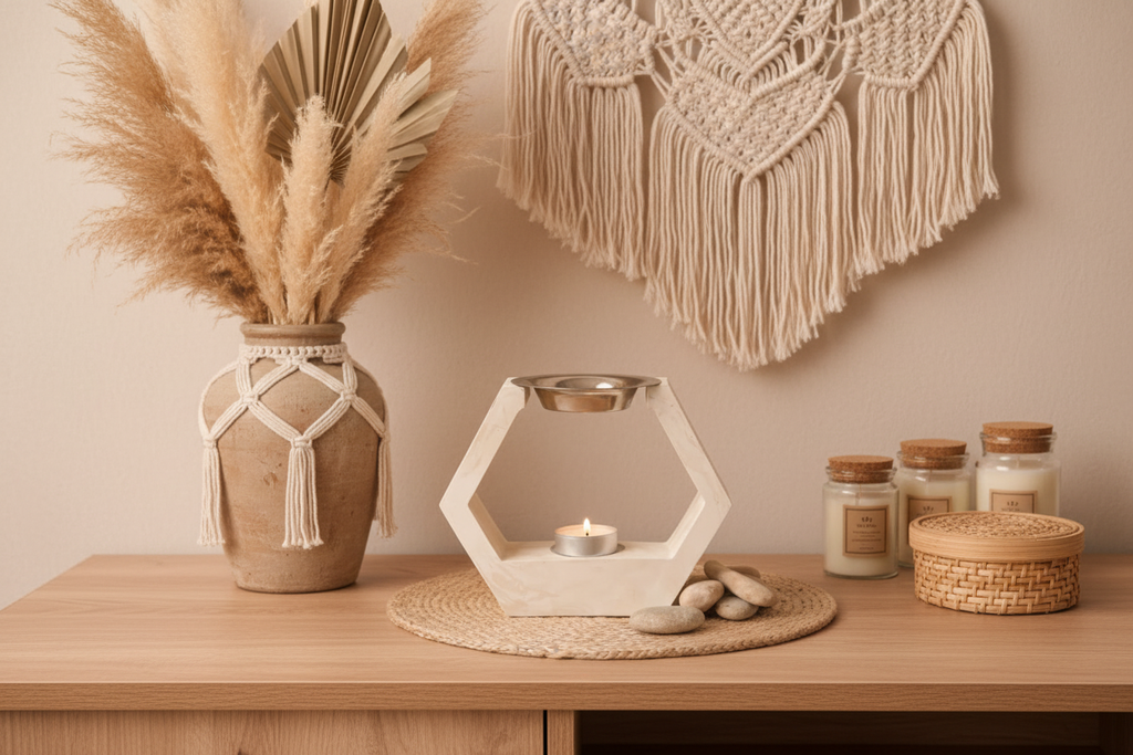 Brûleur meuble TV bohème