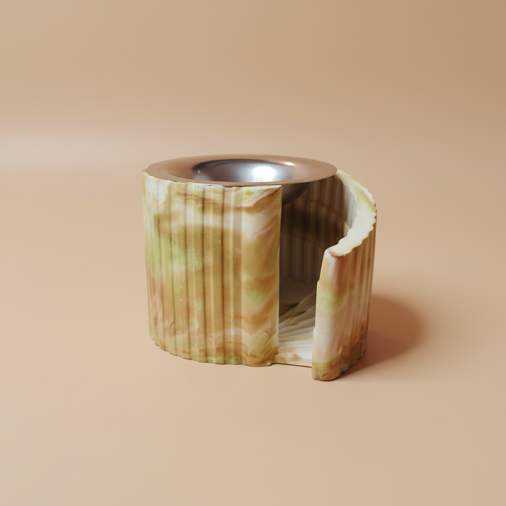 Brûleur résine vert sauge marbré fond bohème chic