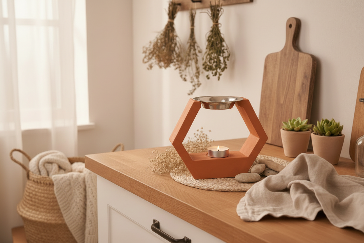 Brûleur terracotta cuisine bohème