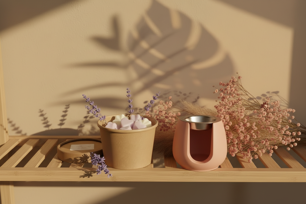 Scène brûleur rose blush & fondants lavande - boho chic