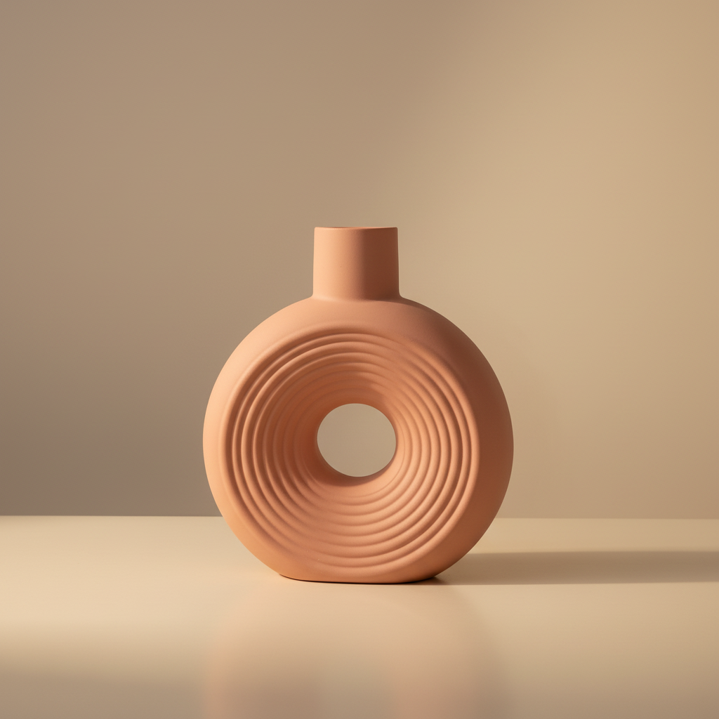 Vase Éclipse terracotta fond neutre