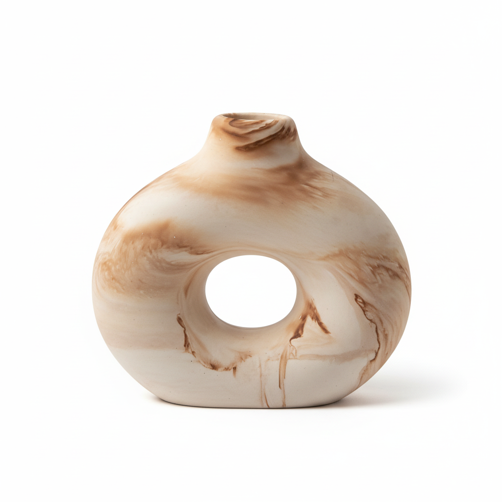 Vase Ondine Beige Marbré