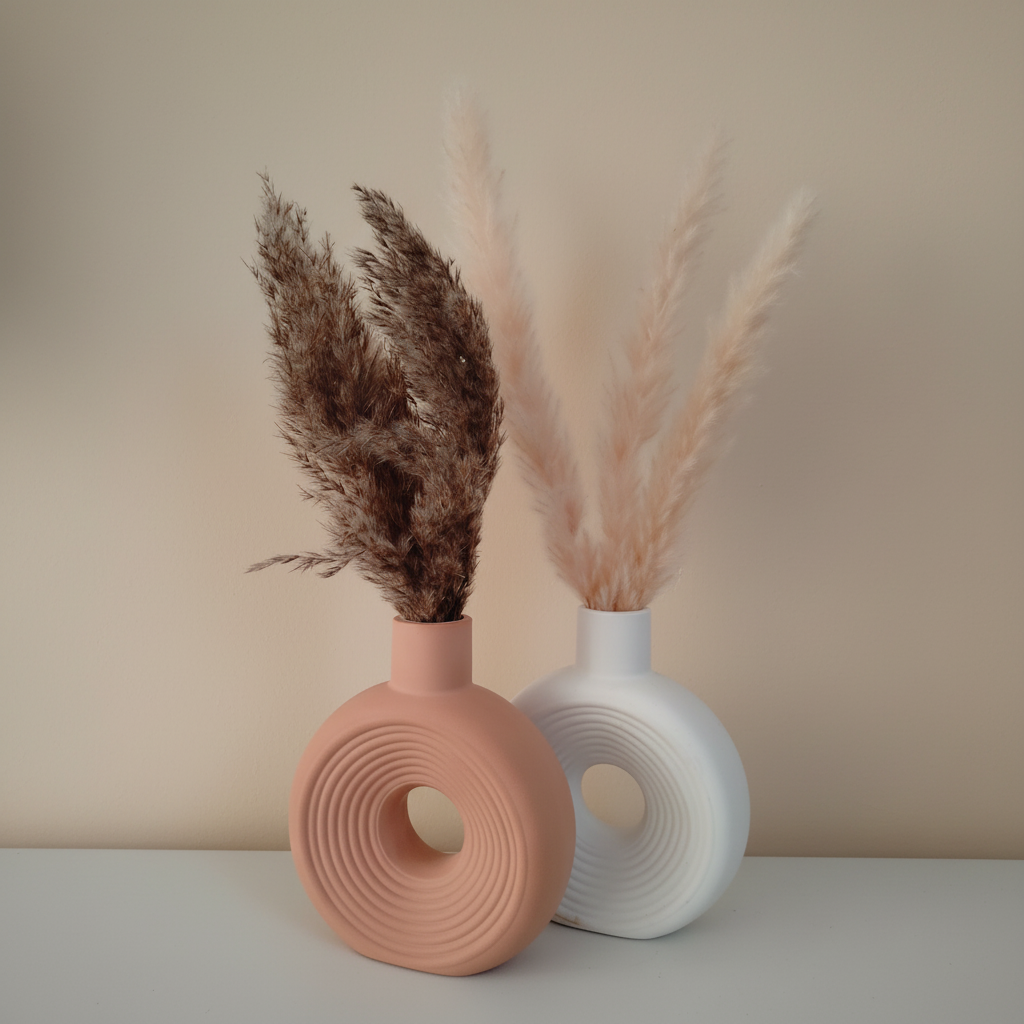 Vases Éclipse duo pampa fond neutre